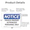 Signmission Private Property Authorized Personnel Only OSHA Notice Sign, Plastic, 18in W x 12in L, 2PK OS-2PACK-NS-P-1218-L-17826 - alternate 6